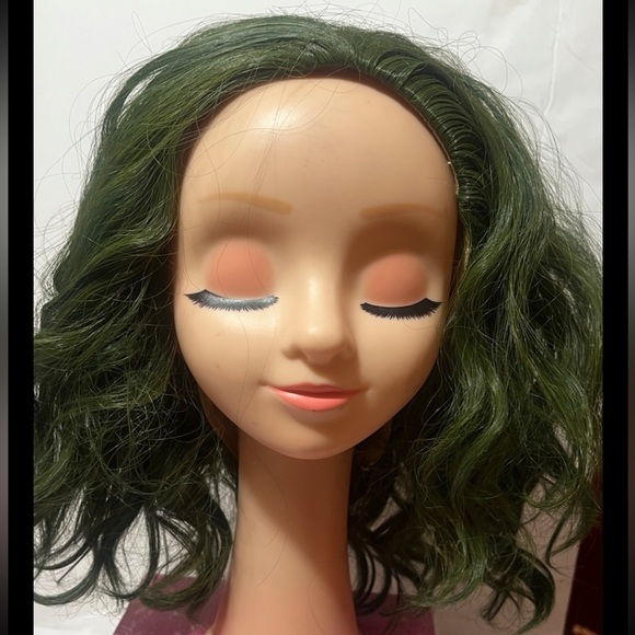 Short Bob Wig with Bangs for Women Wigs Synthetic - Green - Picture 4 of 8